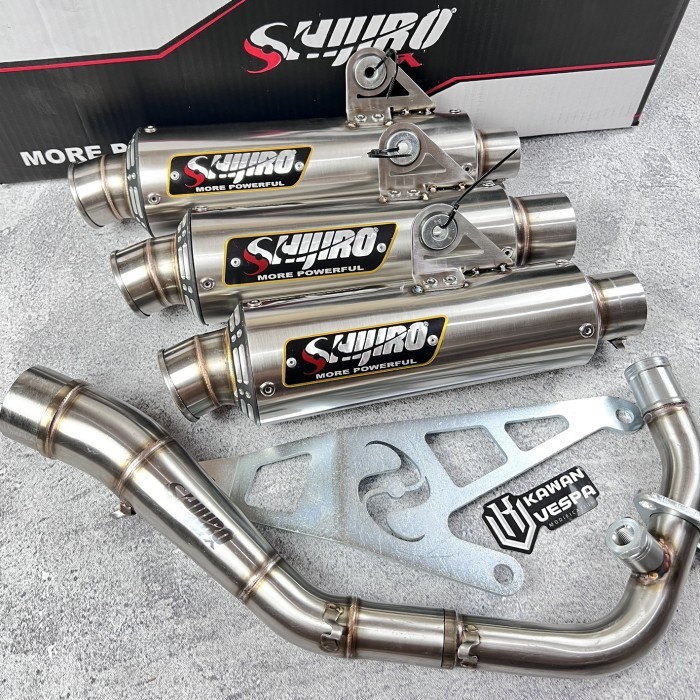 Knalpot Shijiro M3 Long inlet 38mm Vespa Sprint prima s125 LX 3v iget