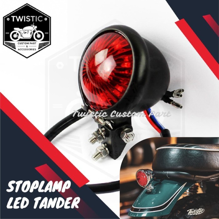 Stoplamp LED Tander Lampu Belakang Motor Kawasaki W175 CB Harley