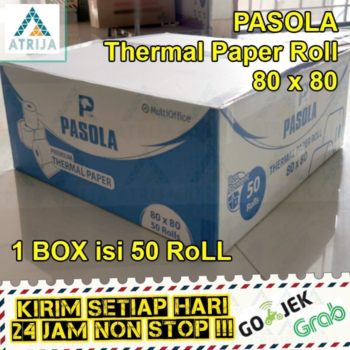 

(1 BOX= 50 Roll) Kertas Thermal Struk Kasir 80 x 80 Pasola