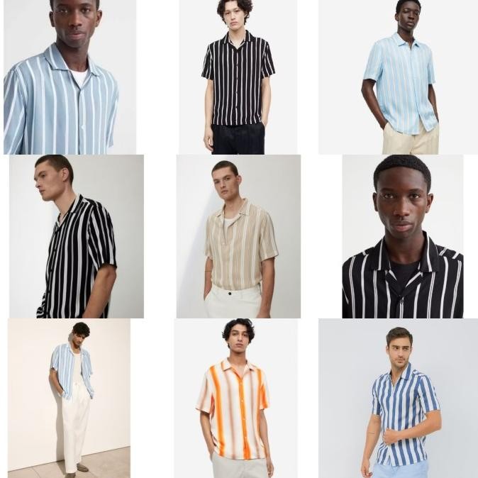 MURAH H&M Kemeja Pria Stripe Bahan Rayon Viscose Original Divided