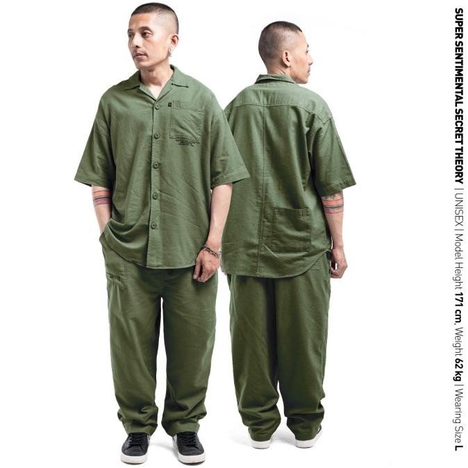 JUAL Set Kemeja & Celana Baggy SSST Snug Olive