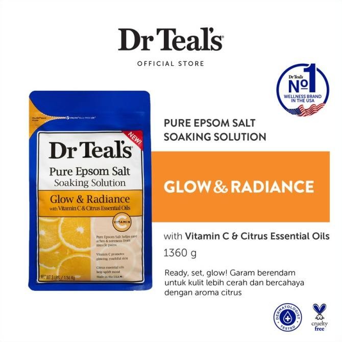 

TERMURAH - DR TEALS Pure Epsom Salt Soaking Solution 1360g