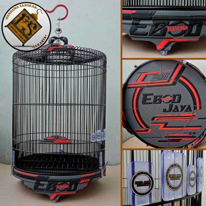 SANGKAR/KANDANG MURAI EBOD JAYA PVC 3D BLACK RED