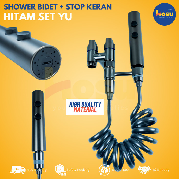 Jet Shower Bidet Toilet Shower Set + Stop Keran / Jet Shower Toilet Set Jet Shower Closet Paket Jet