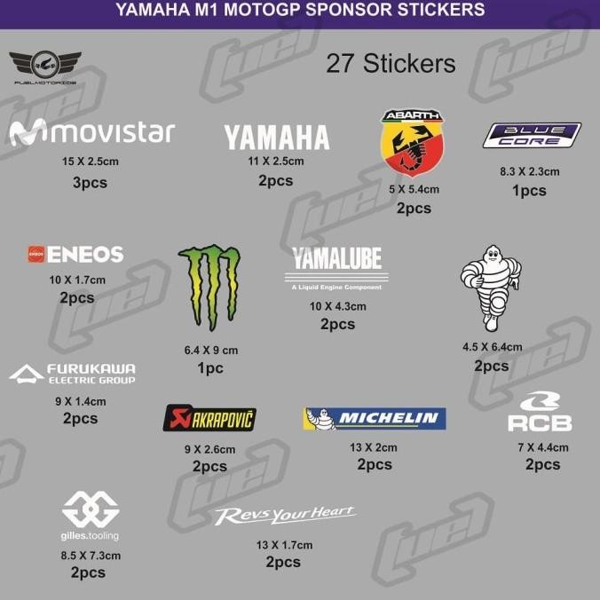 Terlaris Sticker/Stiker Sponsor Yamaha Motogp R25 R15 R1 R6 M1