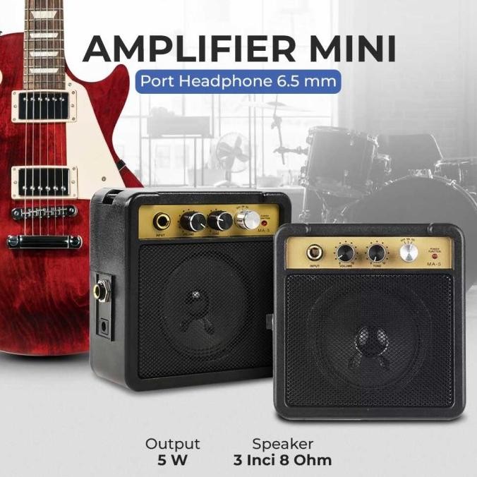Amplifier Mini Gitar Elektrik 3W Ampli Bass ISW