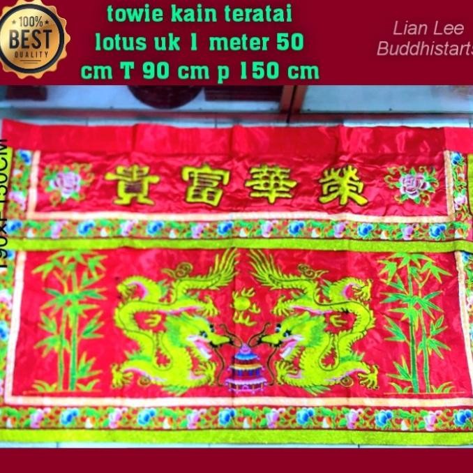 Buruan beli] Kain Merah Towi Tokwi Altar Bordilan bagus Naga Dua uk 150 cm