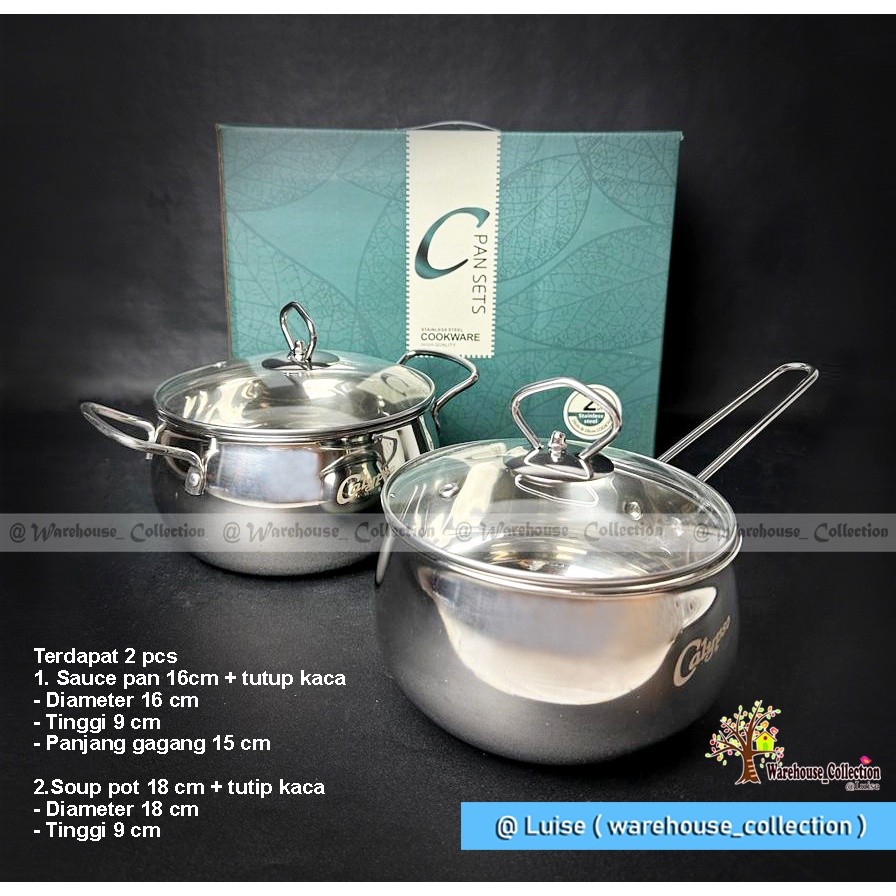 Adaajaa PANCI LABU SET 2 in1/Panci gemoy/Calypso Milk Pot Set Duo/Panci kado (Panci Susu + Panci