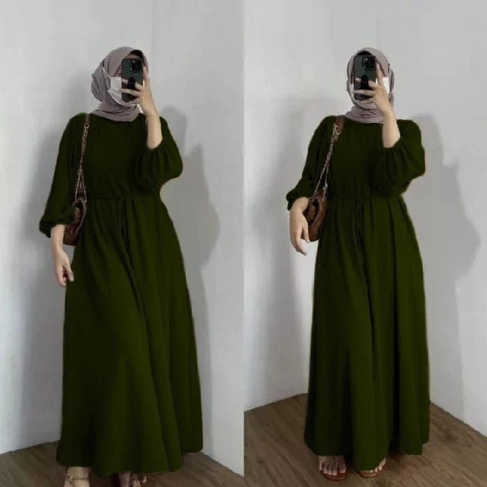 New Gamis Polos Simple Dan Modis Danira Dress Crinkle Airflow Gamis Wanita kekinian bagus viral Dres