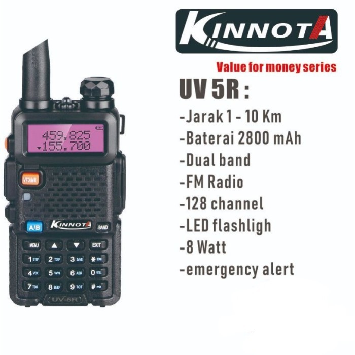 Walkie Talkie HT Kinnota UV 5R Dual band 8 watt