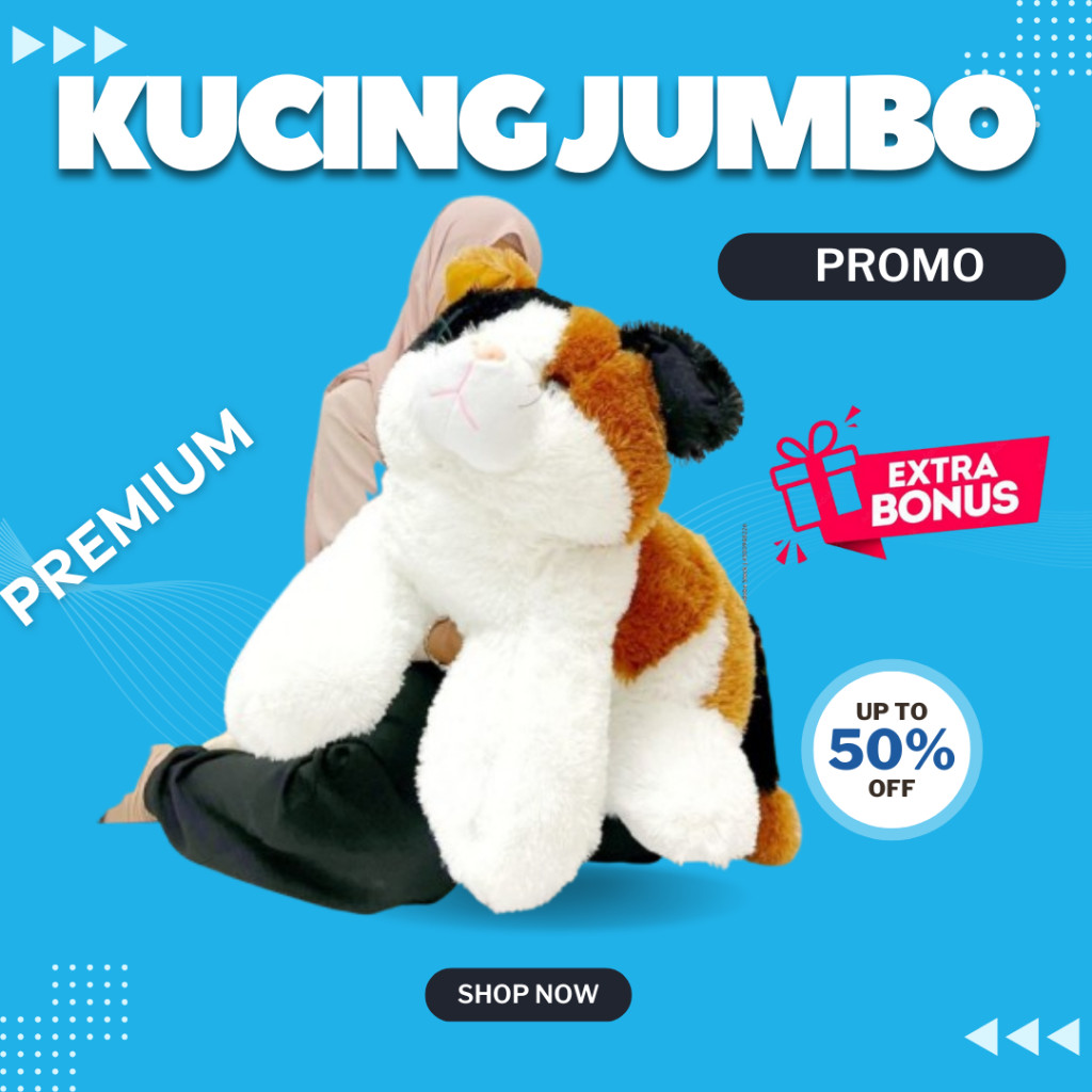 Boneka jumbo BONEKA KUCING UKURAN JUMBO BULU LEMBUT "SNI"