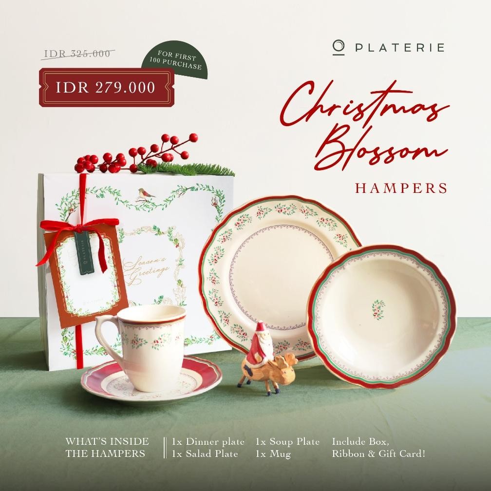 

nos platerie christmas hampers set blossom hampers 4pcs set hadiah natal ceracs tableware w/ box