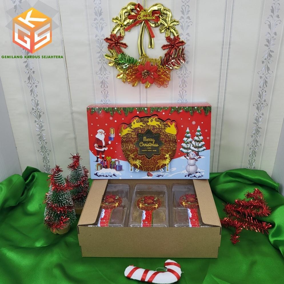 

ton 10pcs box christmas [free hang tag] | ukuran 3 toples persegi panjang 350gr | box natal | dus natal | dus christmas | box hampers natal | kotak natal | kardus natal