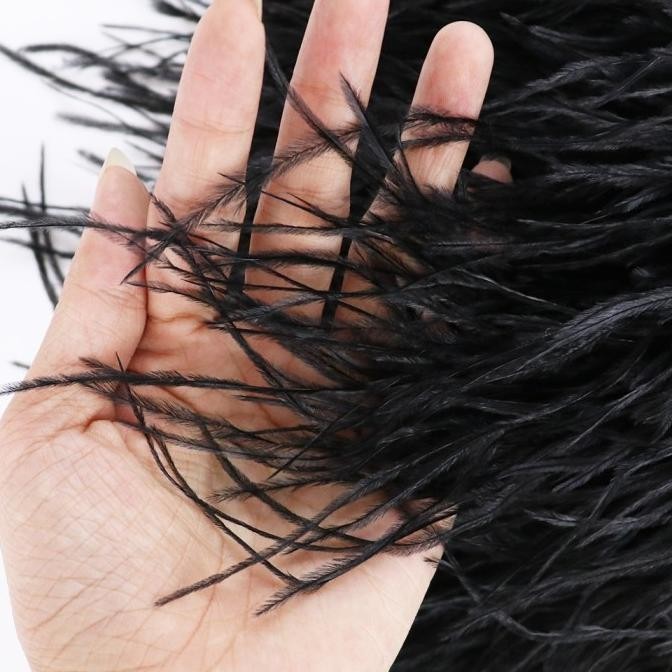 TERSEDIA BULU OSTRICH 1 METEROSTRICH FUR PERYARD RENDA BULU OSTRICH FEATHER PENDEK BULU OSTRICH TEBA