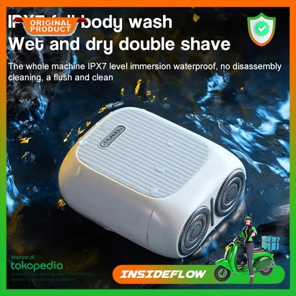 Xiaomi Mesin Cukur Bulu Kumis Jenggot Elektrik Portable Mini Shaver 2 Head 3400 RPM