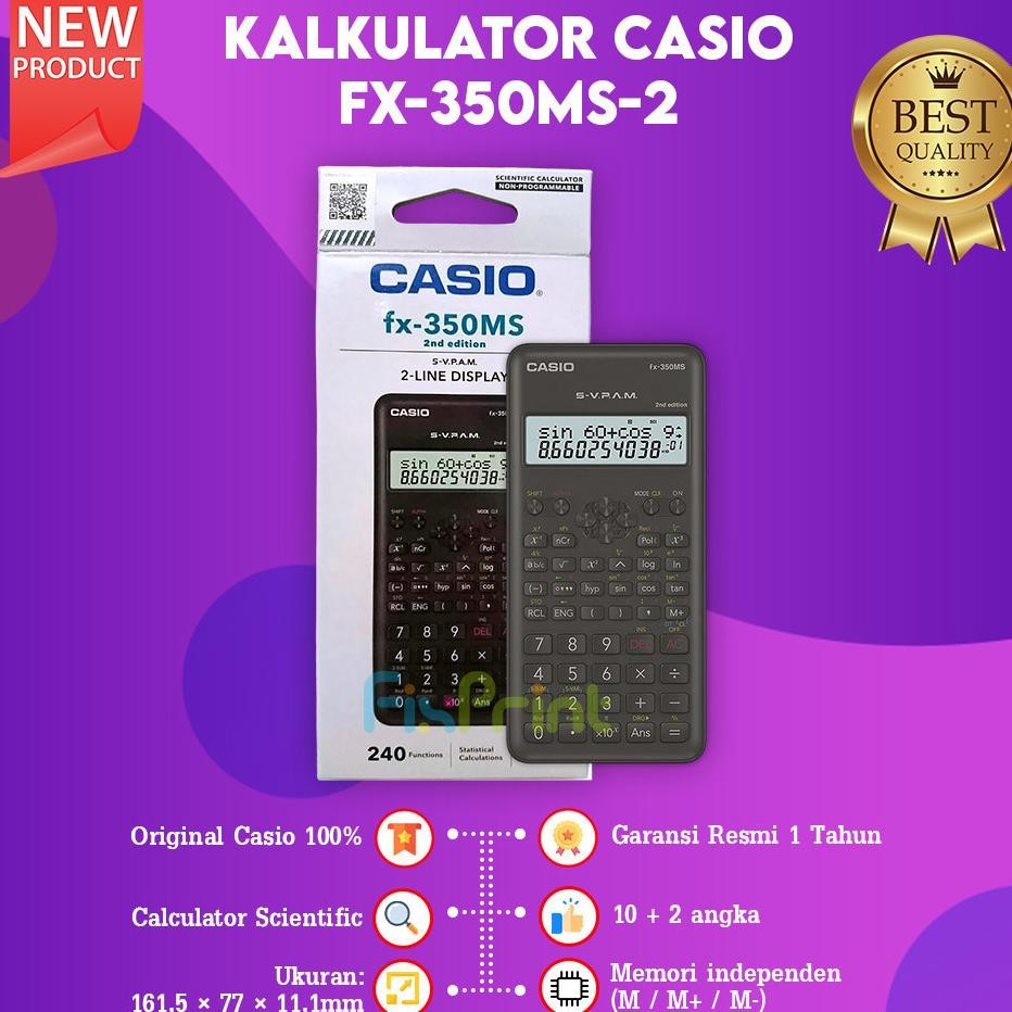 

Fixprint Calculator Scientific Fx-350Ms 2 Casio Kalkulator Ilah New
