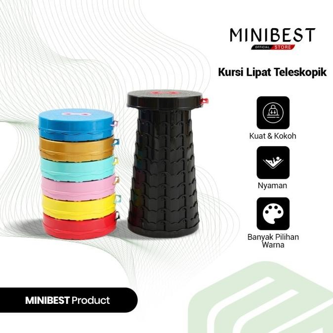 MINIBEST BANGKU LIPAT CANTIK TELESKOPIK PORTABEL KURSI BERKEMAH
