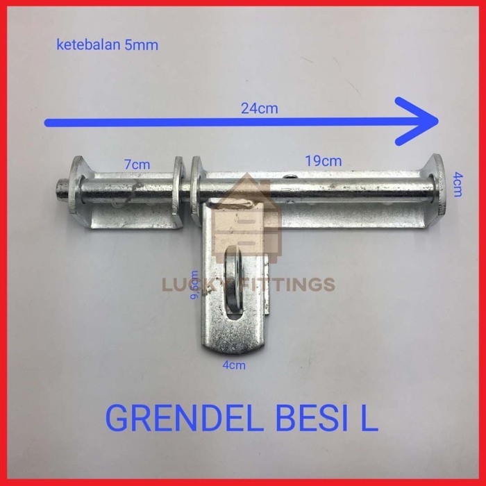 Populer- Grendel Pintu Besi L / Besar Panjang Kunci Pagar Selot
