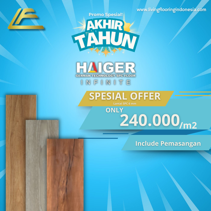 Lantai SPC Haiger Infinite 6mm Lantai SPC Motif Kayu
