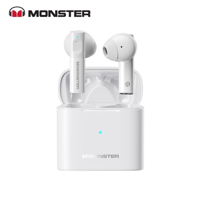 terbaru MONSTER XKT03 WIRELESS BLUETOOTH EARPHONE HEADSET EARBUDS TWS - Putih VS207