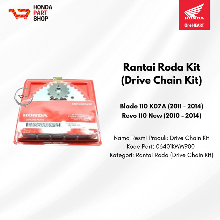 Rantai Roda Kit (Drive Chain Kit) Revo 110 New / 06401KWW900