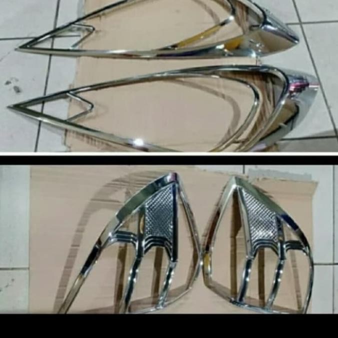 GARNIS LIS COVER LAMPU HONDA JAZZ 2008+2013 DEPAN BELAKANG CHROME