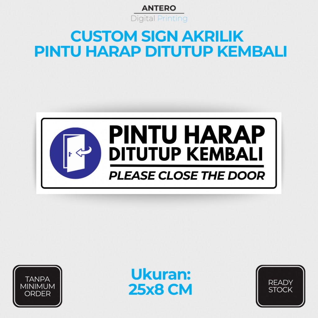 

AKRILIK TUTUP PINTU KEMBALI | AKRILIK PETUNJUK TUTUP PINTU | Petunjuk Label Acrylic Tempel