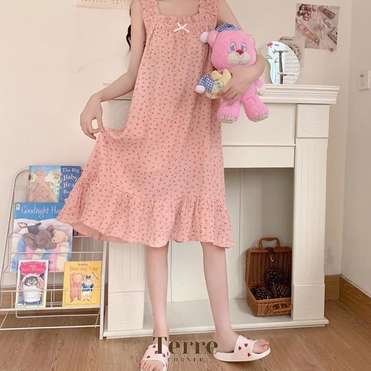 Daster Aesthetic Baju Tidur Wanita Piyama Wanita Baju Tidur Wanita Chel Pajamas Dress Pink Pakaian T