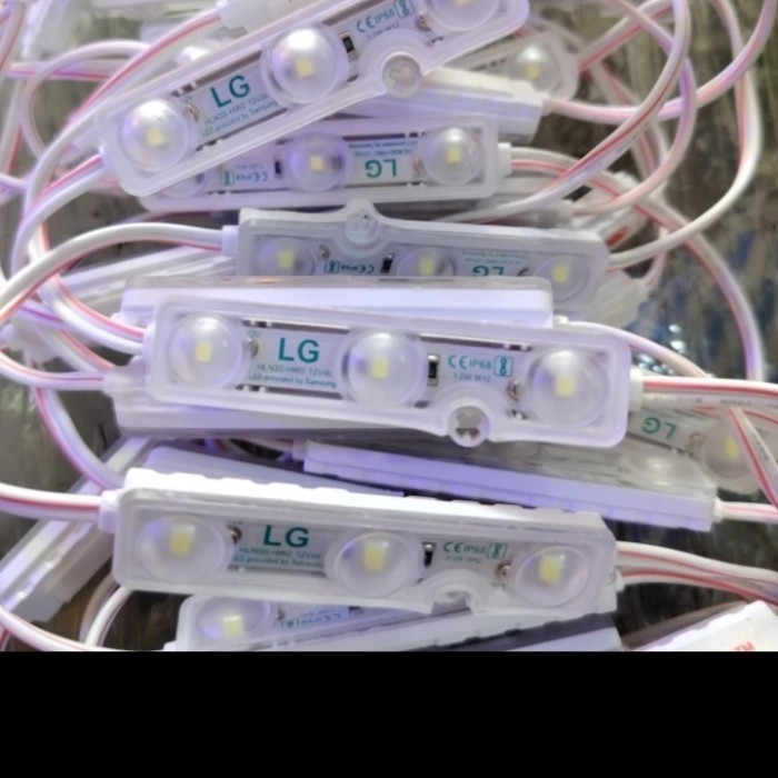 lampu led modul 3 mata 12V LG Samsung warna putih harga 100pc
