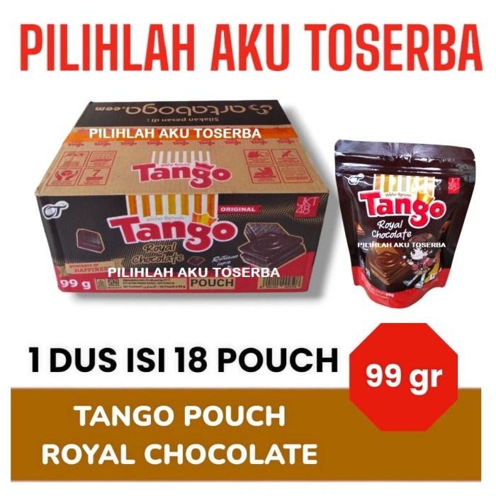 

WAFER TANGO POUCH CHOCOLATE 100 gr - ( HARGA 1 DUS ISI 18 POUCH )