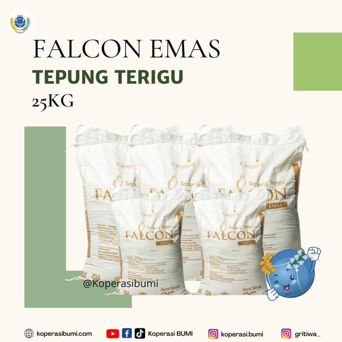 

Tepung Terigu Kabulinco Falcon Emas 25kg