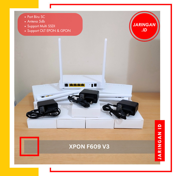 5 PCS ONT XPON F609 V3 SUPPORT EPON & GPON DENGAN ADAPTOR