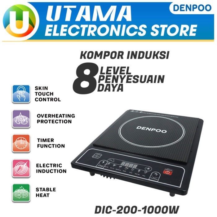 Kompor Listrik Induksi Denpoo Dic200-1000 Low Watt