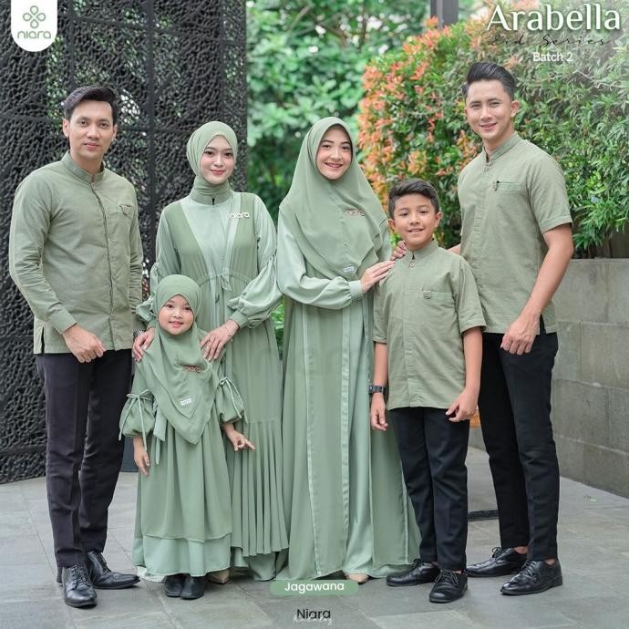 Sarimbit Keluarga Arabella By Niara Family Set Couple Warna Sage 2112