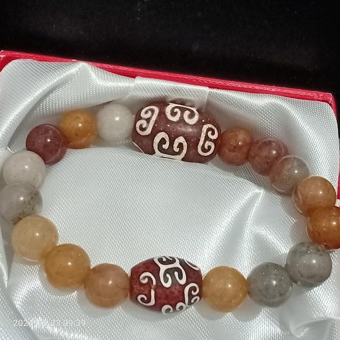 ] gelang dayak kalimantan batu alam borneo uk 10 mm