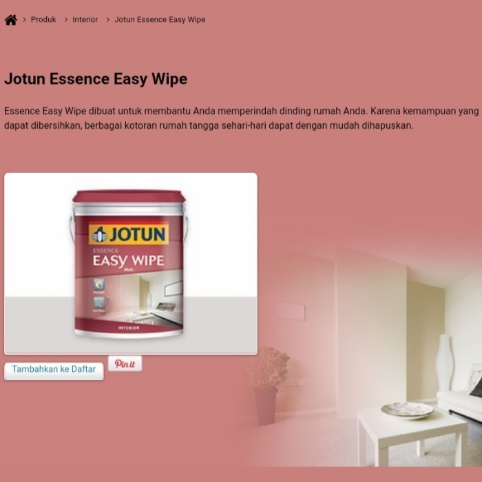 Cat Tembok Jotun Easy Wipe 10406 Golden Lily