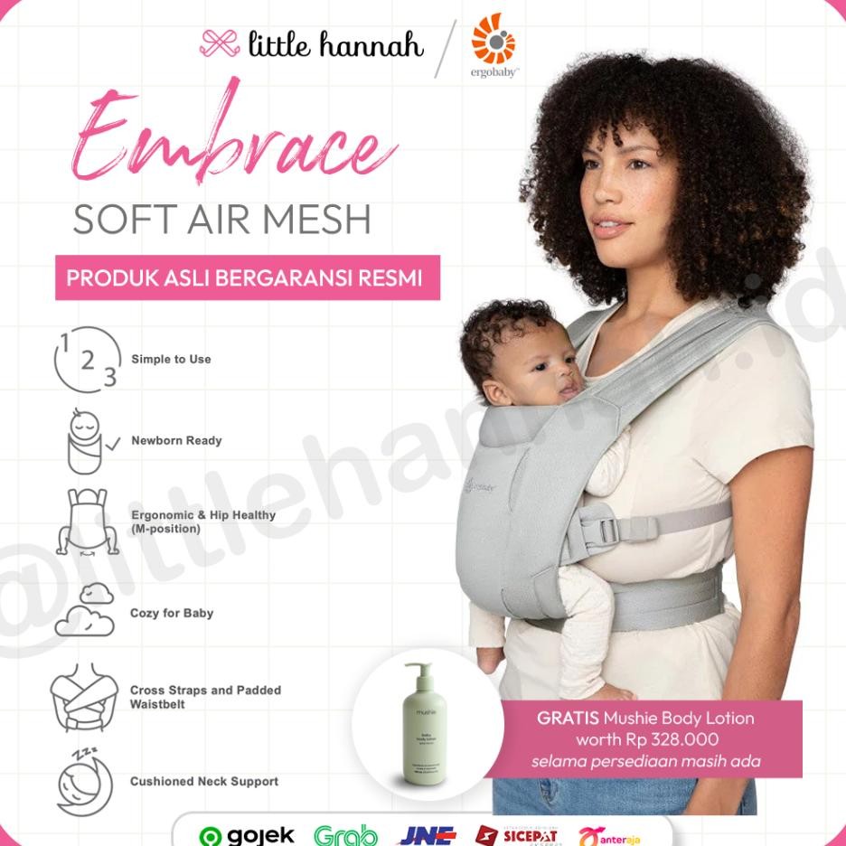 Ergobaby Carrier Embrace Soft Air Mesh / Gendongan Bayi Ergobaby
