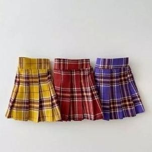ROK PENDEK KOREA ANAK PEREMPUAN - HIKARI MINI SKIRT - Rok Mini Kotak K 2112