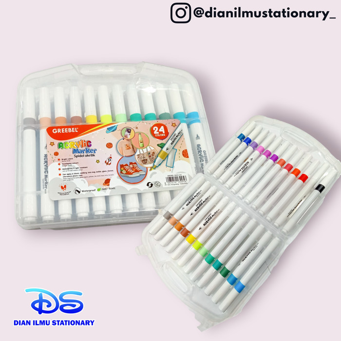 

{{{{{{] spidol akrilik acrylic marker greebel 24 warna