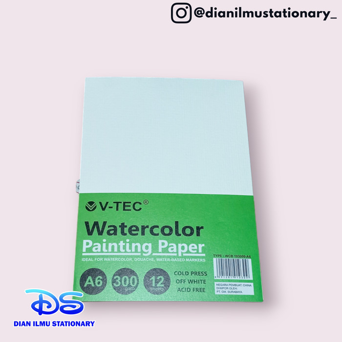 

$+$+$+$+] kertas cat air a6 water colour paper A6 v-tec
