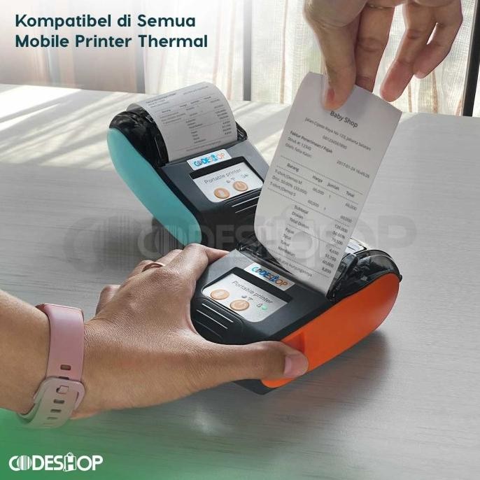 

(1 DUS) PAPER THERMAL 57X30 MM KERTAS PRINTER BLUETOOTH CODESHOP 58MM