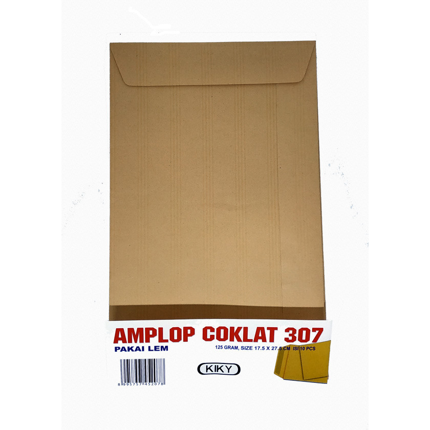 

Kiky Amplop Coklat Lem 307 125Gr - Amplop Warna Coklat