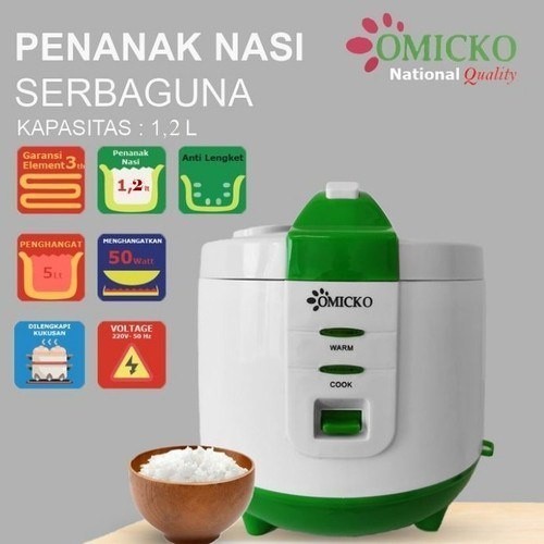 Rice Cooker / Magic Com Omicko 1.2 Liter Penanak Nasi National Quality