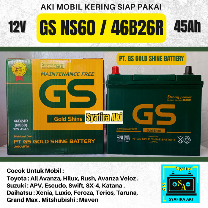 Aki Mobil Toyota Avanza,Rush Gs Mf Ns60 Aki Kering