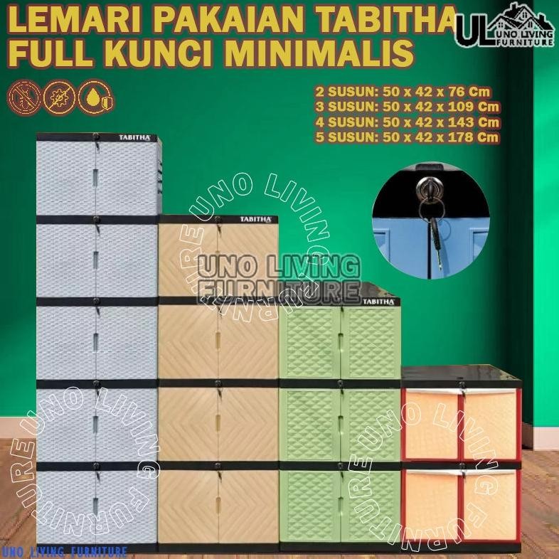 LEMARI PAKAIAN PLASTIK FULL KUNCI LEMARI TABITHA PENGUNCIAN TABITHA LEMARI PAKAIAN LEMARI PLASTIK