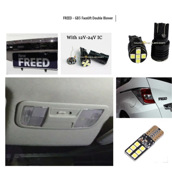 LAMPU PLAFON KABIN HONDA FREED GB3 ISI 5 LED SUPER BRIGHT