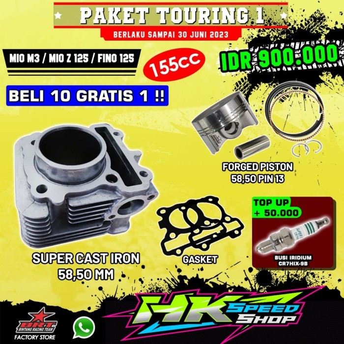 Cylinder Blok Brt Boring Plus Piston 58.5Mm Mio M3 Mio Z125 Fino 125