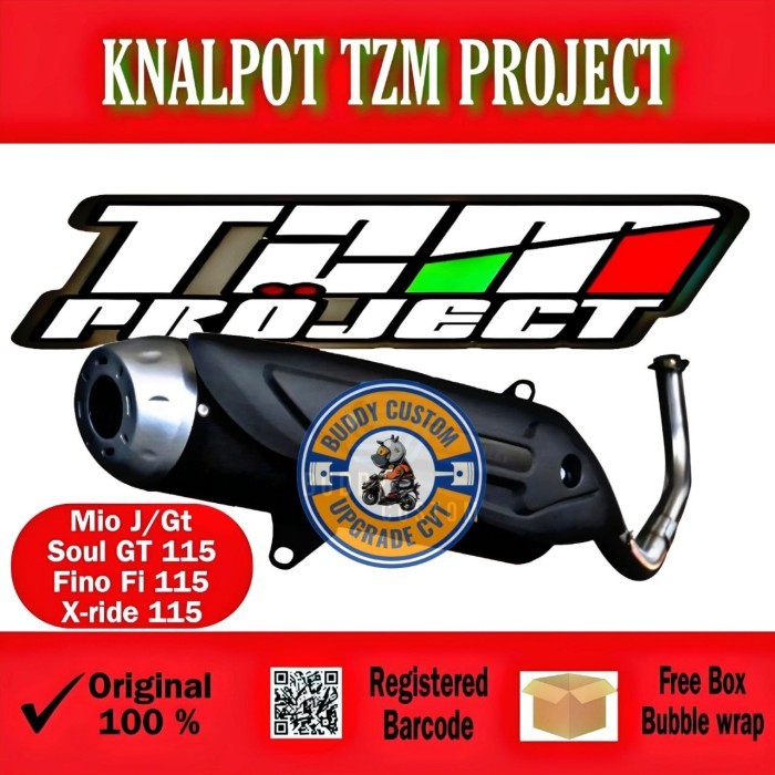 Knalpot Tzm Project Mio J /Gt Soul Gt Fino Fi Xride 115 Std Non Ss Pro