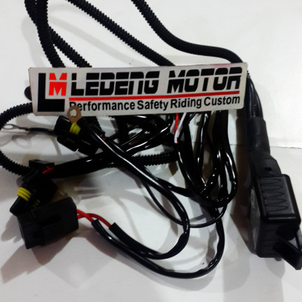 KABEL SET HID MOBIL RELAY BOOSTER H4 CABANG 2 HI LOW JAUH DEKAT