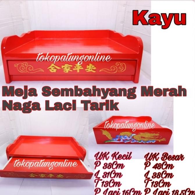 

Ready Meja Sembahyang Naga Ukir 48Cm